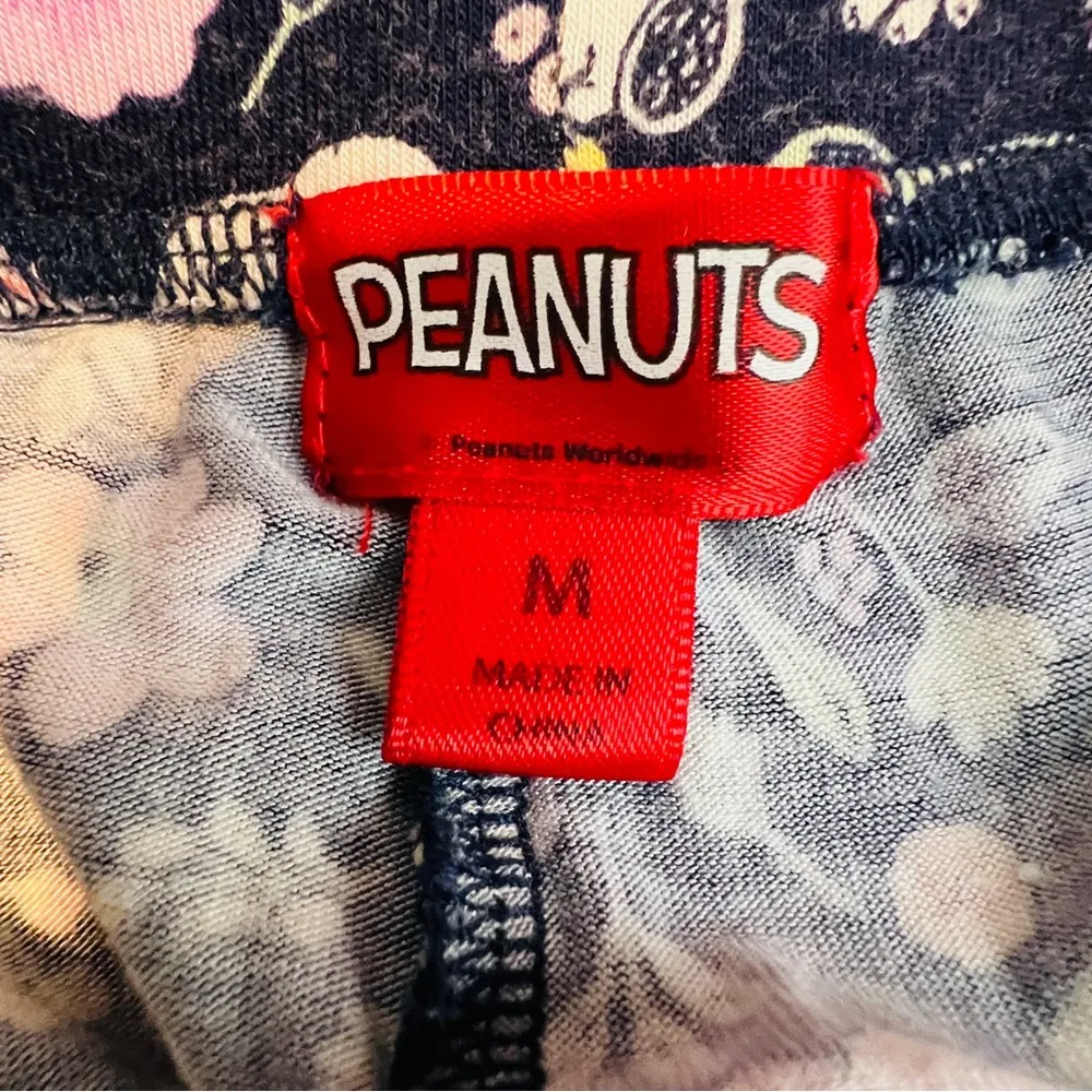 Peanuts Medium Cartoon Characters & Floral Pattern w/Pockets & Stretch Waistband Blue - Image 10