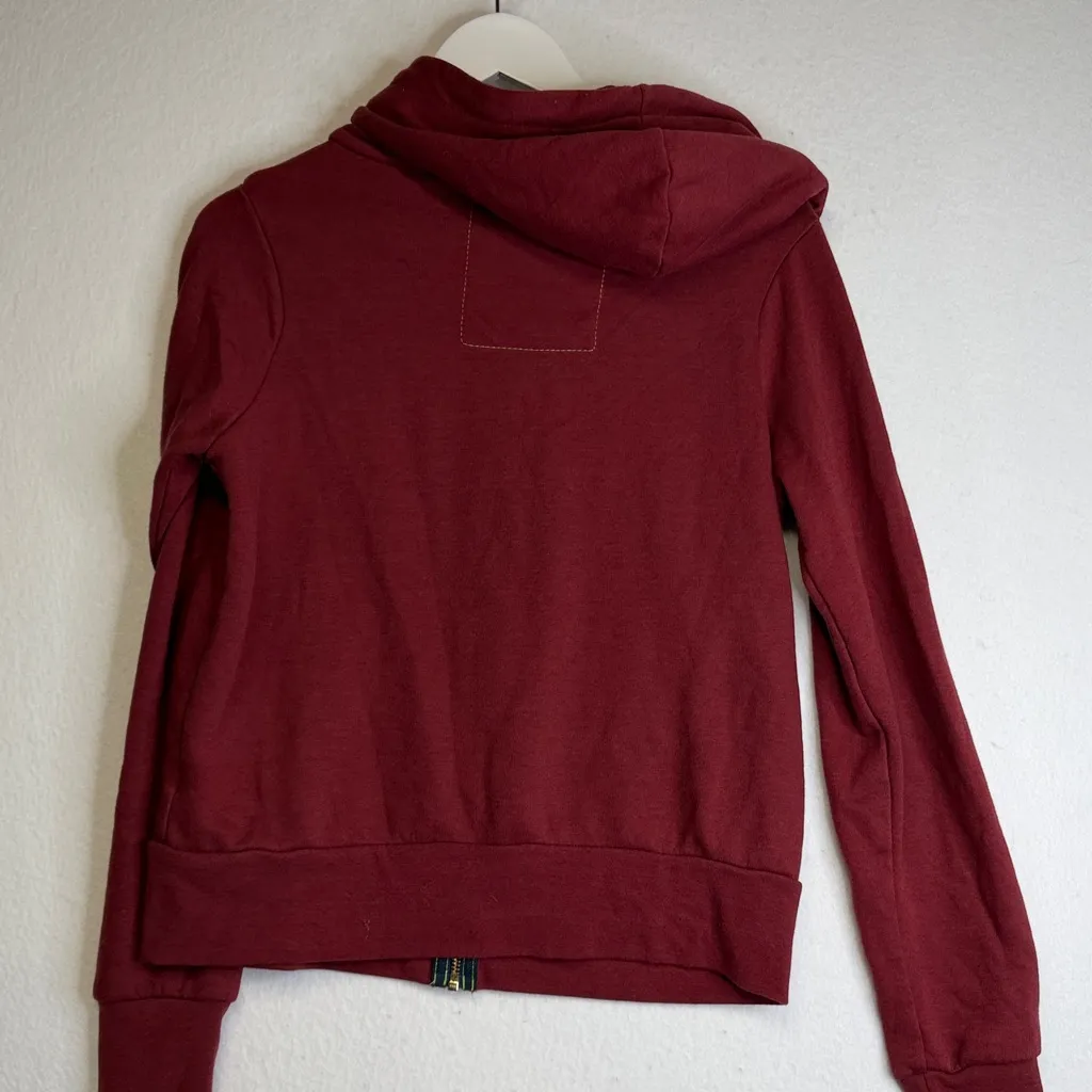 Aviator Nation 5 Stripe Zip Up Jogger Maroon SET - Image 5