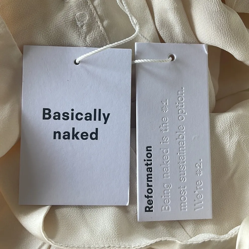 NWT Reformation Jeany White Silk Maxi backless dress size XL Fior de Latte cream - Image 11