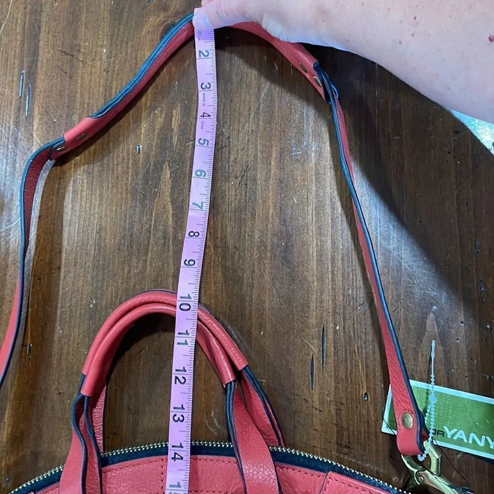 orYANY Jennah Orange Leather Convertible Satchel Orange - Image 12