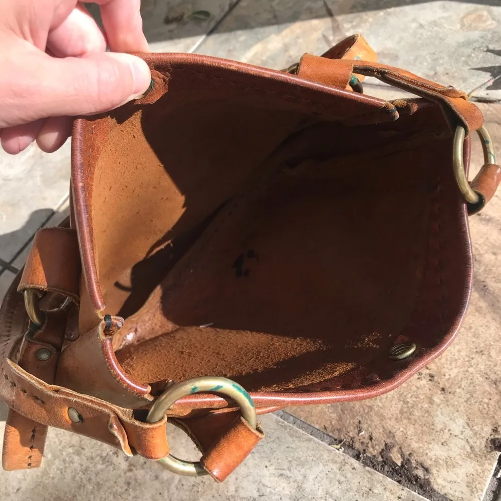 Leather Shoulder Purse Brown - Image 6