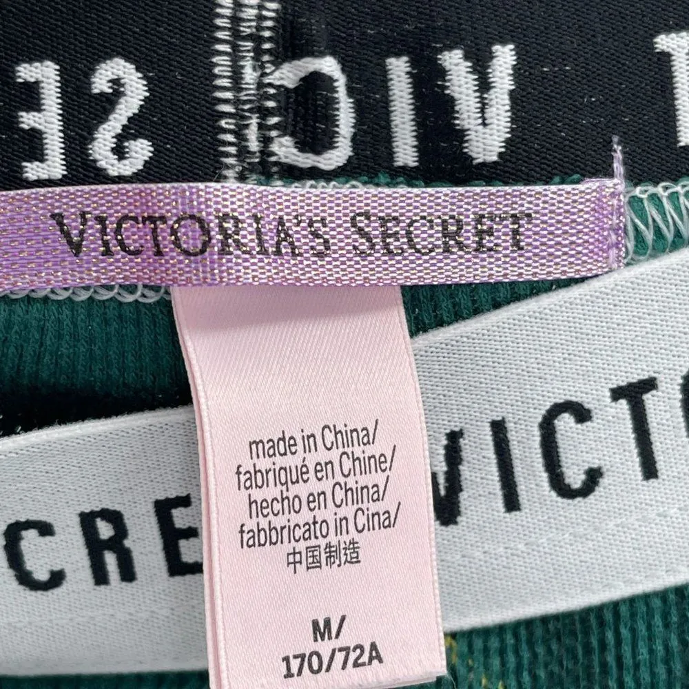 Victoria's Secret Plaid Green Gold Black Pajama Thermal Leggings Pants Medium - Image 5