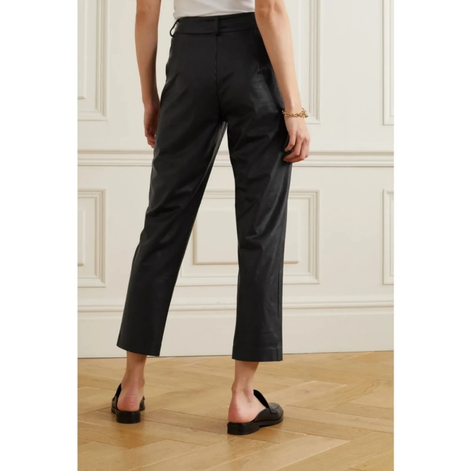 Commando Faux Leather Trousers Cropped Size L NEW High Rise Straight Leg Cropped - Image 2