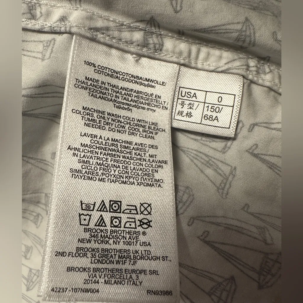 Brooks Brothers Sailboat Nautical Coastal Print Women's Top Size 0 - Image 9