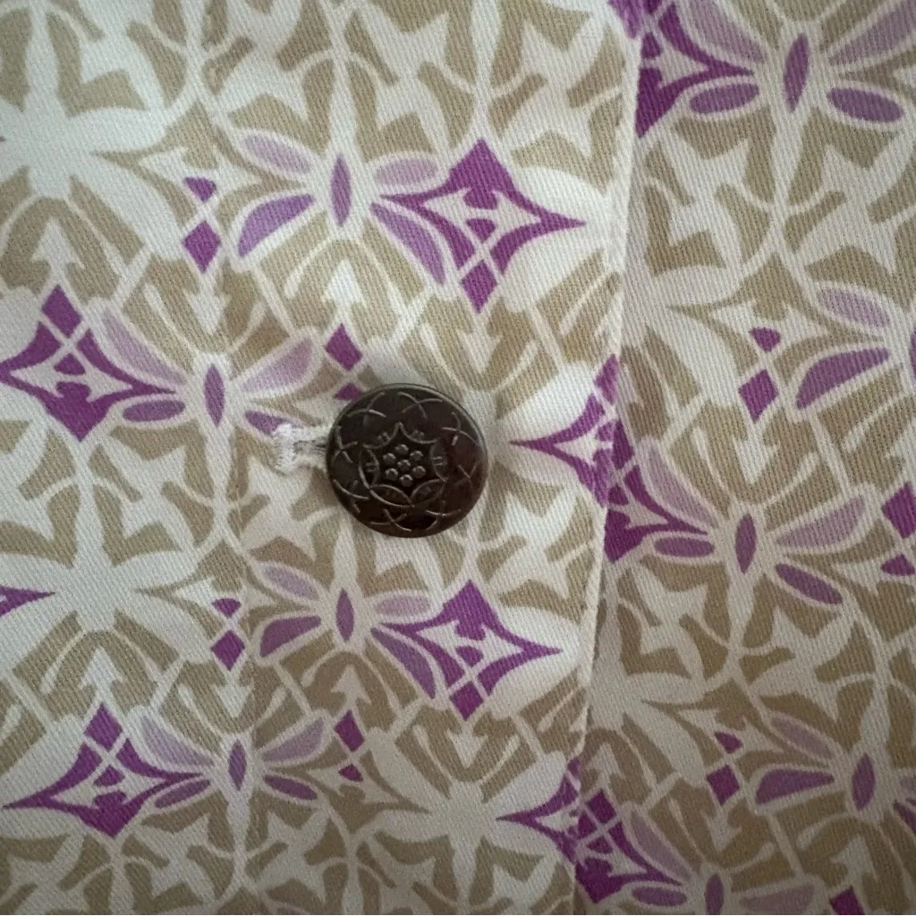 NWT Christopher & Banks White Tan Purple Patterned 3/4 Sleeve Jacket Size 3XL - Image 7