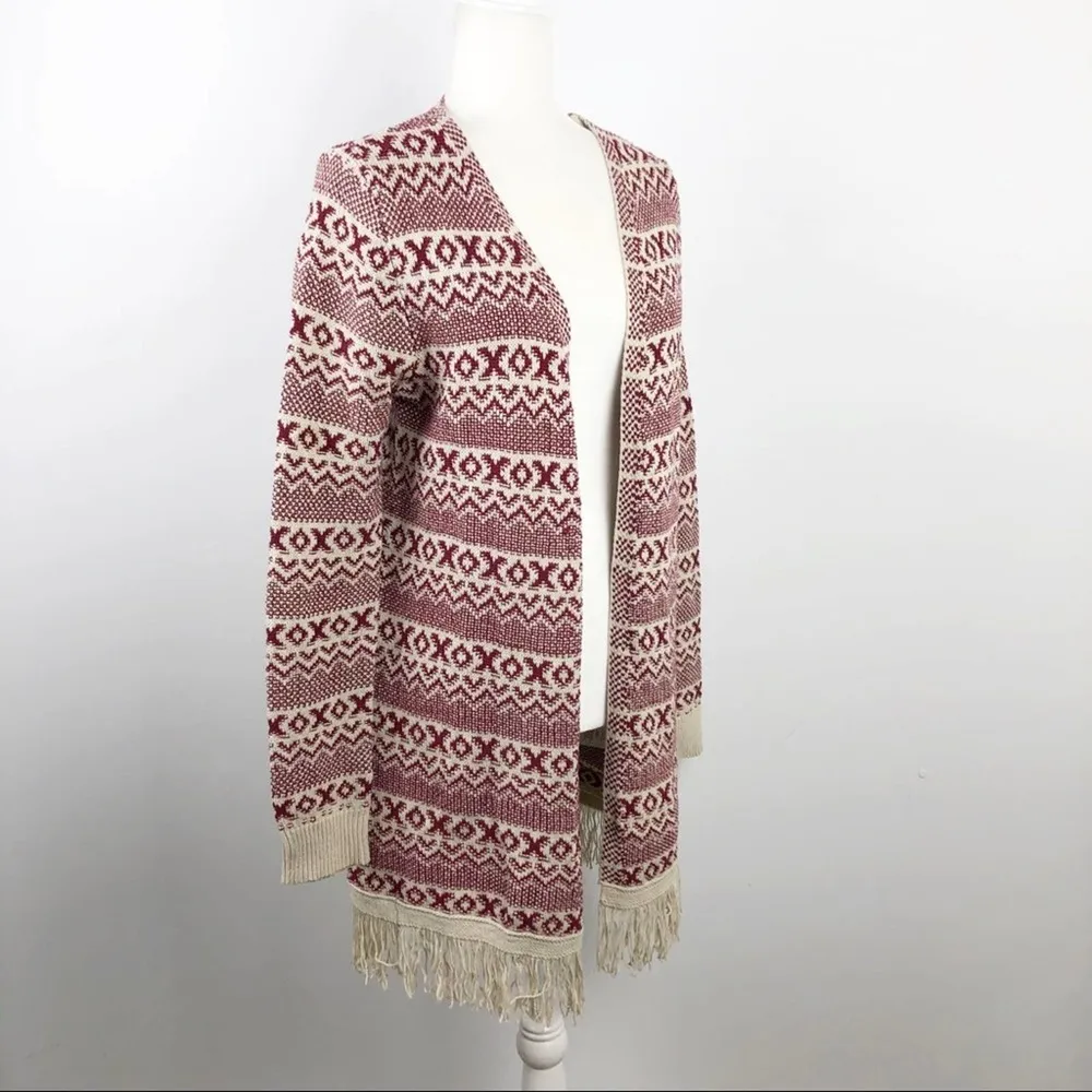 Natural Reflections Fringe XOXO Open  Cardigan S - Image 4