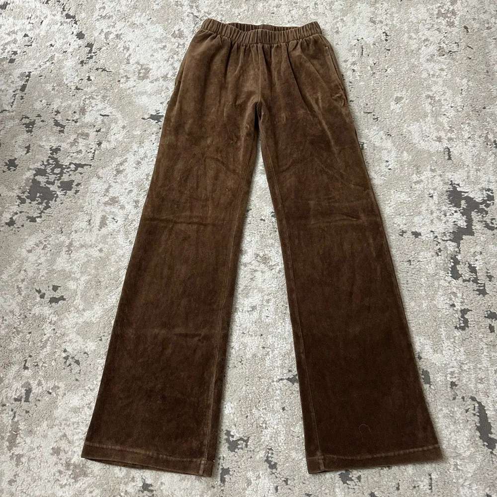John Galt Brown Velour Anastasia Sweatpants - Image 2
