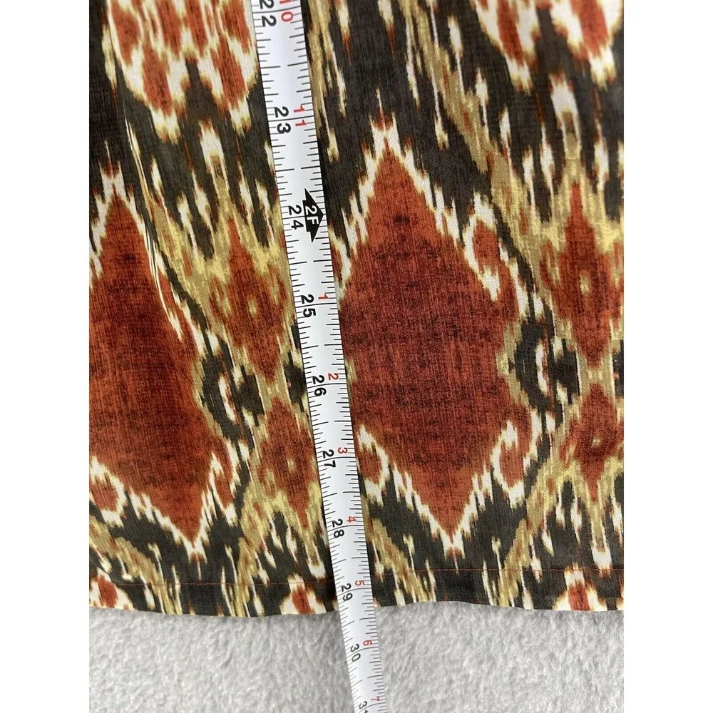 Jones Wear Women's Tunic Blouse 3/4 Sleeve V Neck Batik Brown Size 14 - Image 7