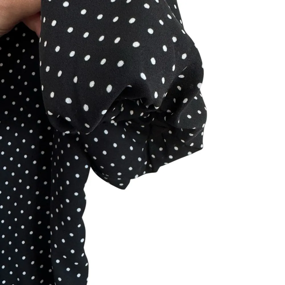 Sam Edelman Polka Dot Puff Sleeve Ruched Dress - Image 7