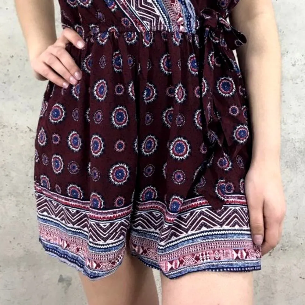 Band of Gypsies Paisley Romper - Burgundy - size S - Image 2