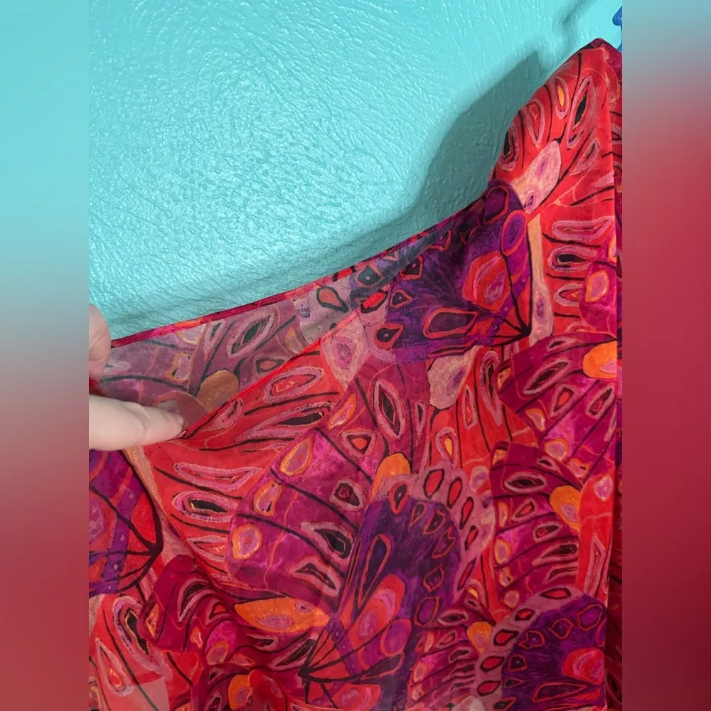 MISA Los Angeles MISA One-Shoulder Single Flutter Sleeve high low butterfly NEW - Image 9