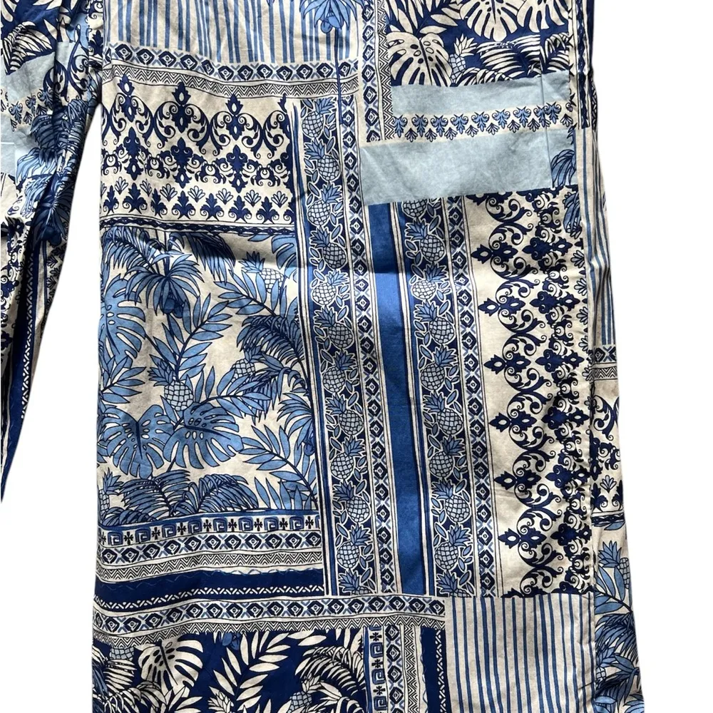 J. McLaughlin Eugene Pant in White Blue Palm Park |  XS NWT - Image 7