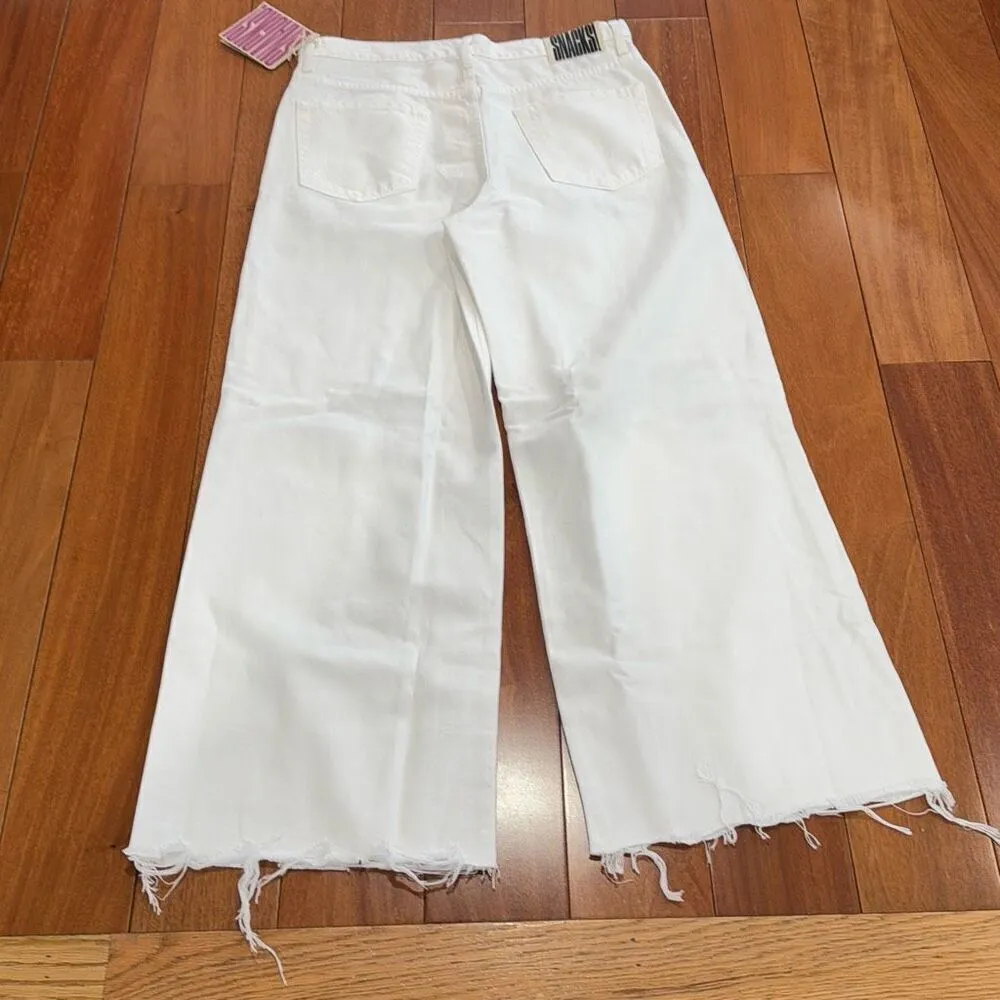 NWT MOTHER Women's Snacks! Double Dip Nerdy Chew Jeans size 33 White - Image 5
