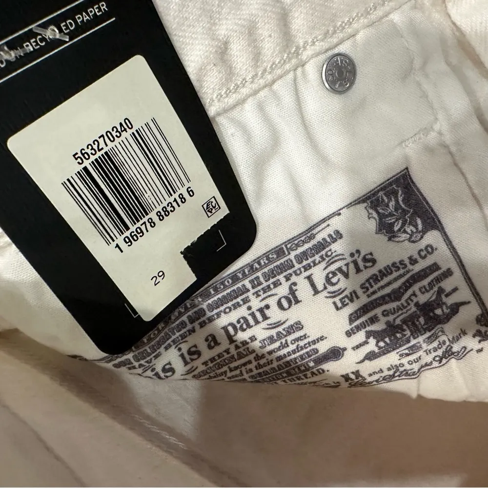 New Levi's Premium Shorts 29 Women's 501 Original Fit High Rise White Boho 2.5" - Image 10