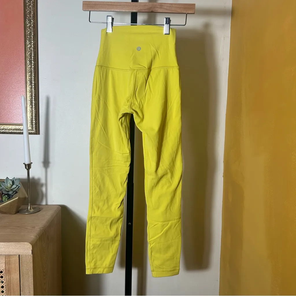 Lululemon Align Pant 25" Nulu Leggings W5CTCS Yellow Pear Athletic Yoga Size 2 - Image 4
