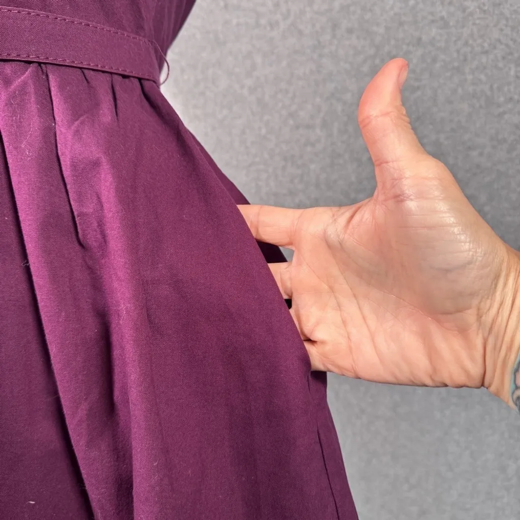 ModCloth To Thrill a Mockingbird Purple Fit and Flare Mini Cotton Dress Size M - Image 3