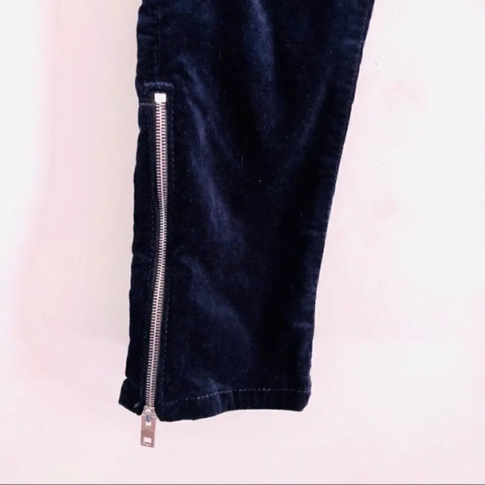 Rag & Bone Ame Velvet Pants 24 NWT Crop Skinny Navy Blue New York Fashion Luxury - Image 8
