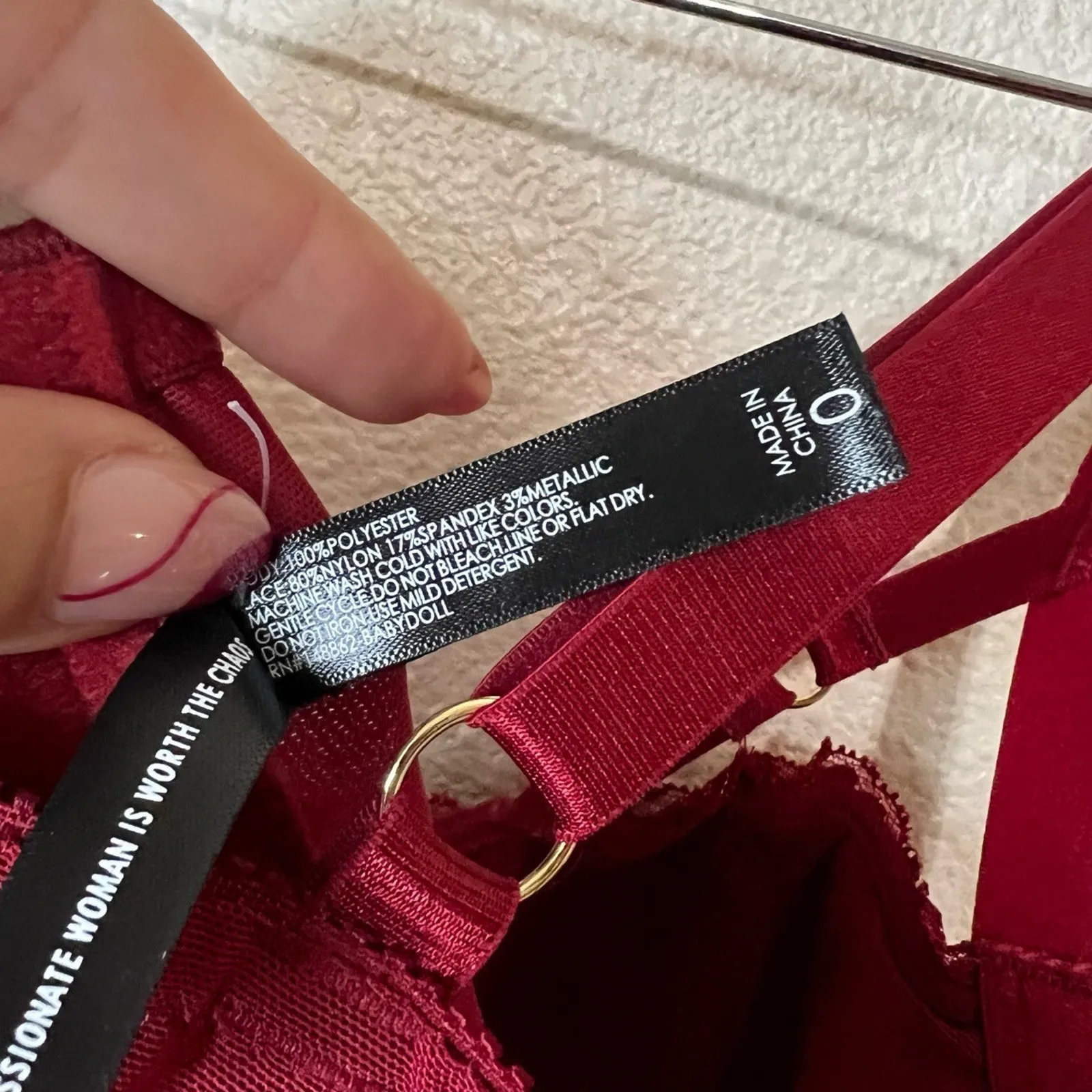 Torrid Curve Womens 0 0X plus Strappy Lurex Lace Babydoll Chemise Dark Red Sexy - Image 9