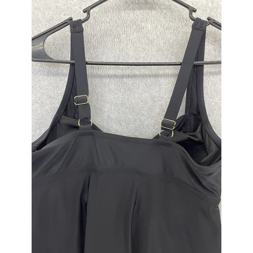 AVA VIV Women's Swimsuit Coverup Solid Black Plus Size 14W Tank Sleeveless - Image 5