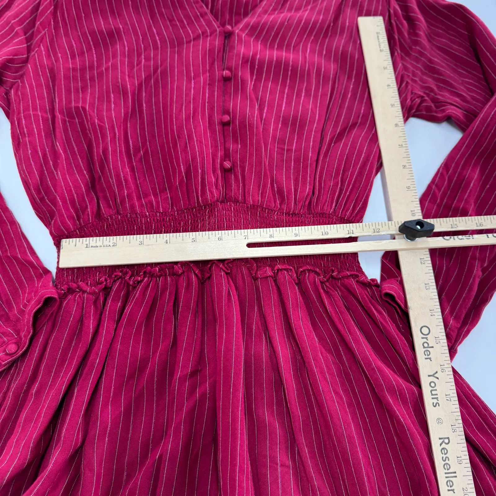 Rails‎ Dress Womens Small Red Pink Jasmine Messina Metallic Stripe Mini - Image 8