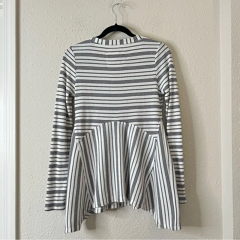 Anthropologie MAEVE Eliza Striped Waffle Knit Long Sleeve Henley Tunic Size XS - Image 7