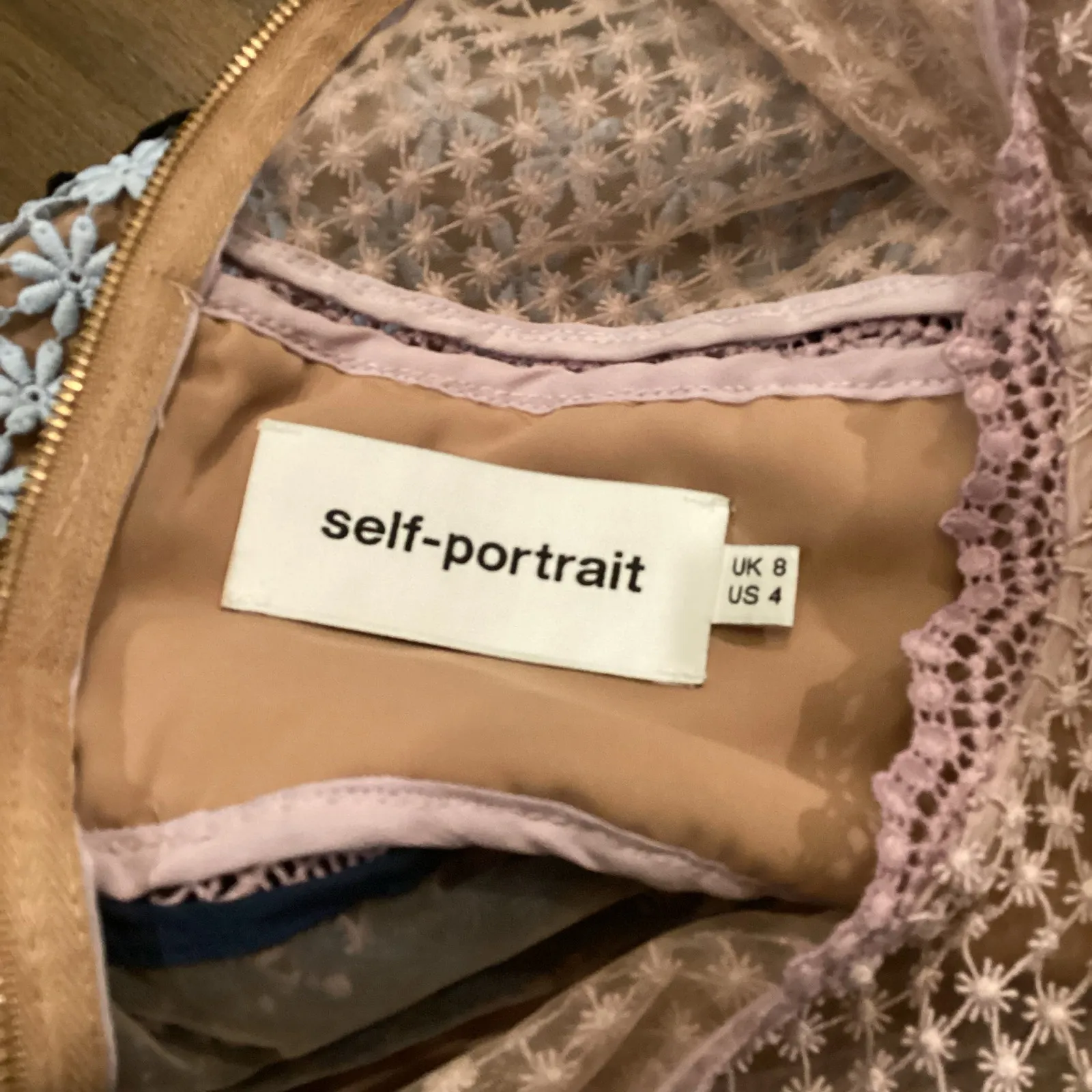 Self Portrait Bellis Mini Dress Lace Ruffle Floral Embroidery Eyelet Feminine 4 Pink - Image 4