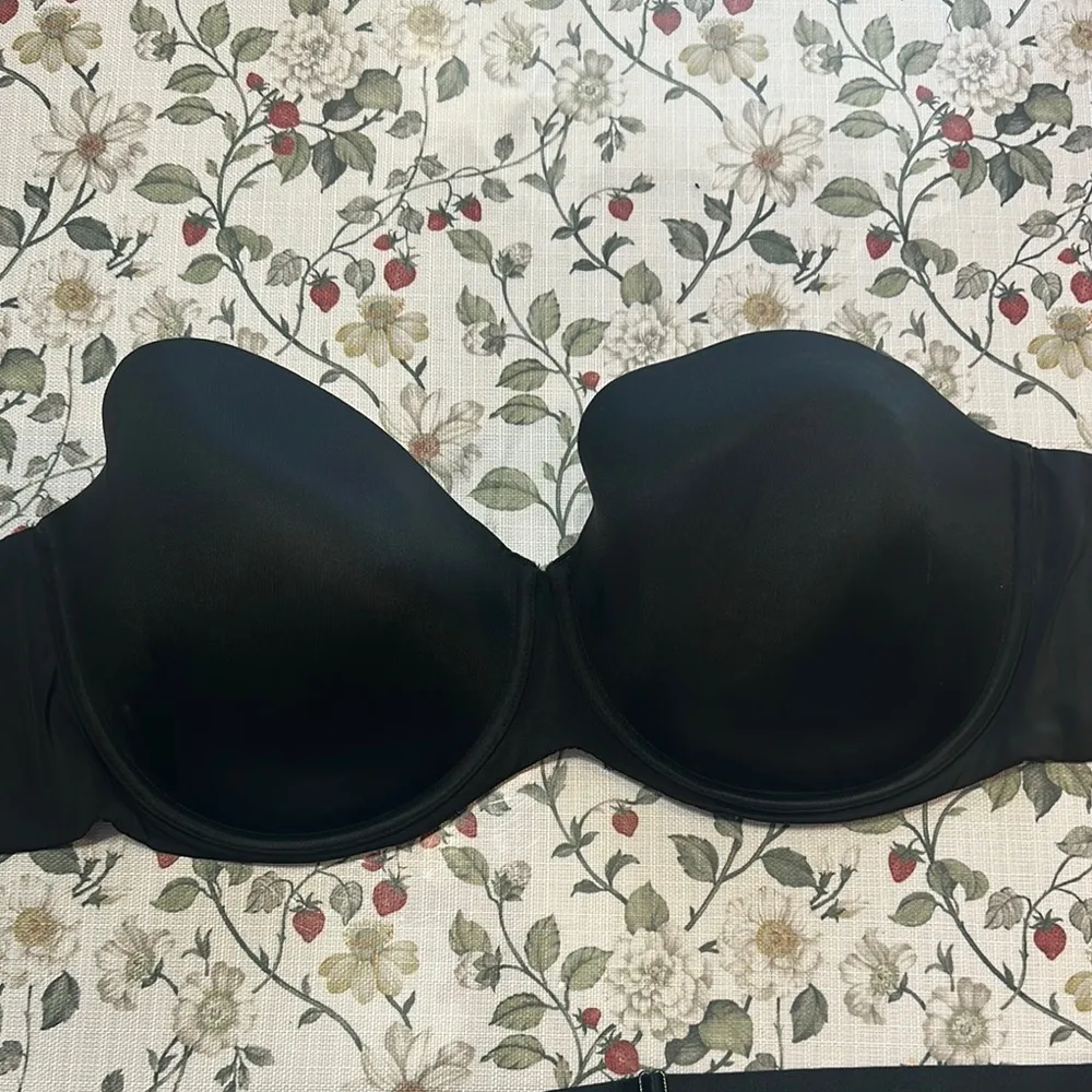 Cacique black bra 42 G smooth lightly lined strapless multi-way - Image 8