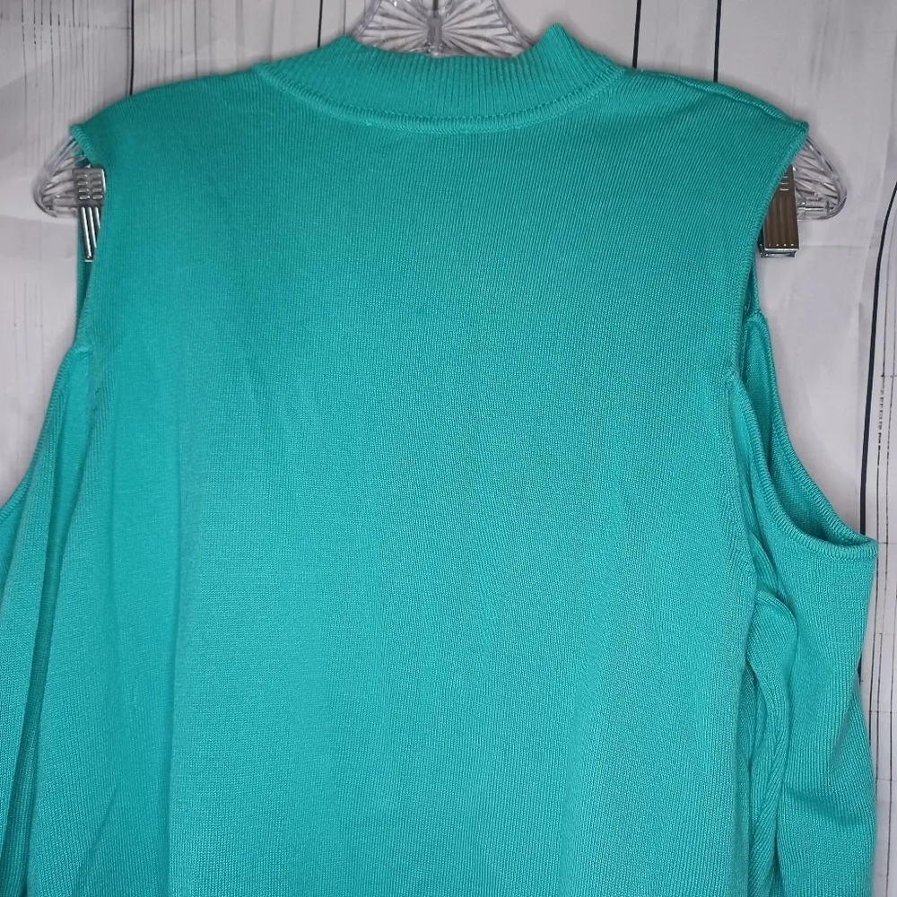 IsaacMizrah Live cold shoulder 3/4 sleeve scallop edges cardigan - Image 13