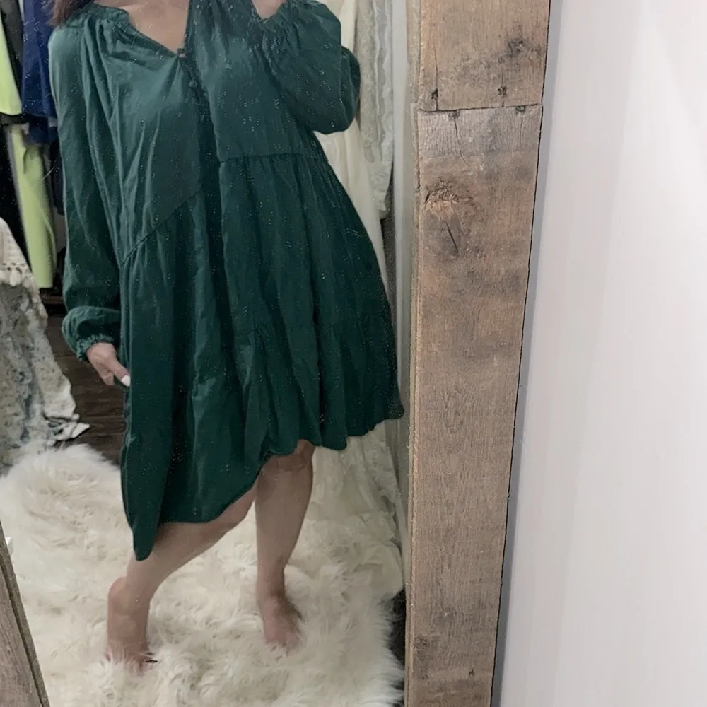 TERRA & SKY Deep Green Long Sleeve Dress size 1X with pockets - Image 2