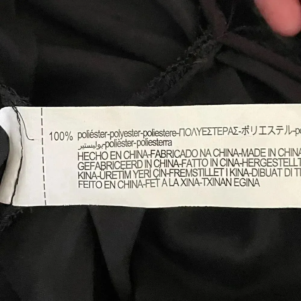 NWT Zara Women Black Fringed Velvet High Waist Ruched Front Detail Mini S #1140 - Image 12