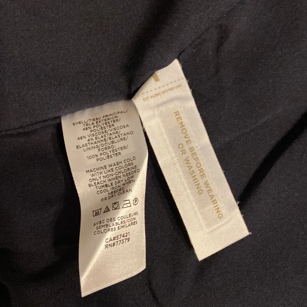 Ann Taylor Set size 6 skirt length 24” navy blue waist 30” flat and blazer 6P - Image 10