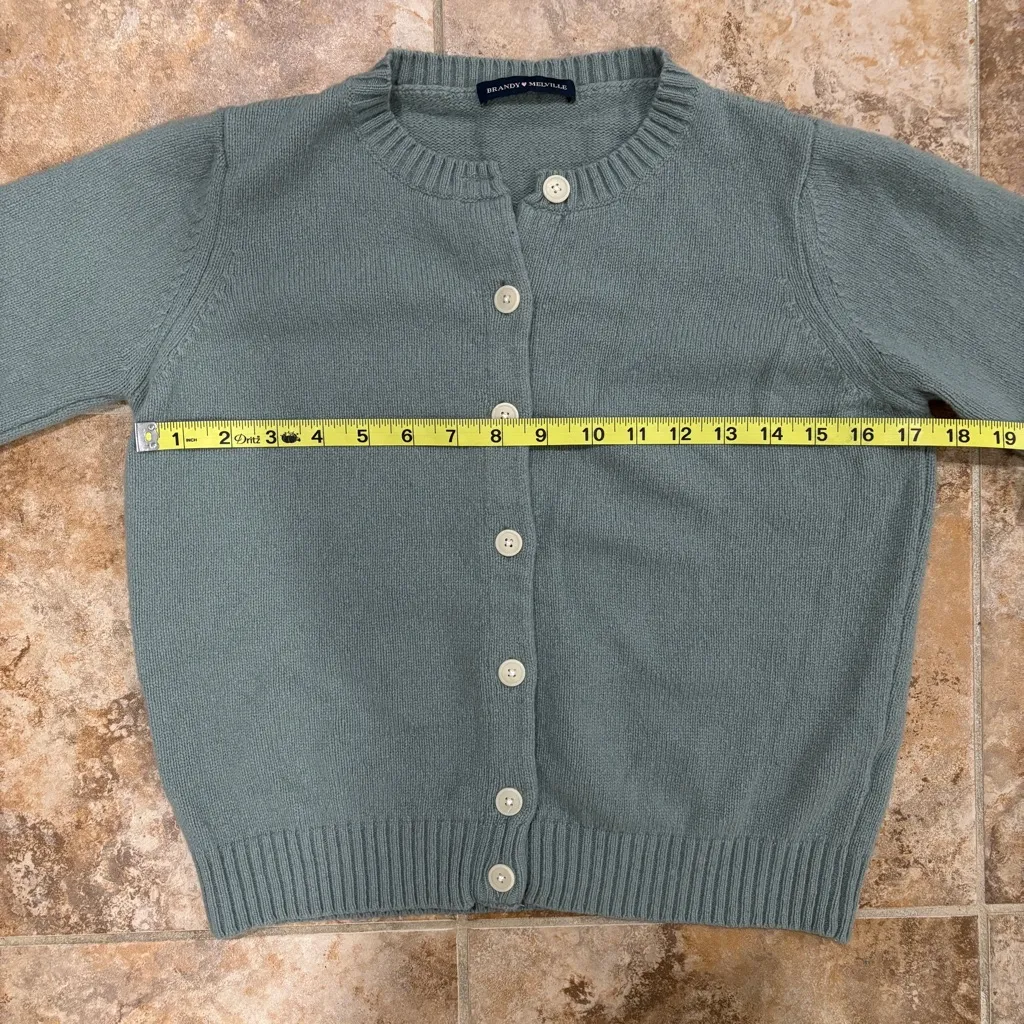 Brandy Melville Teal Green Wool Cardigan - Image 3