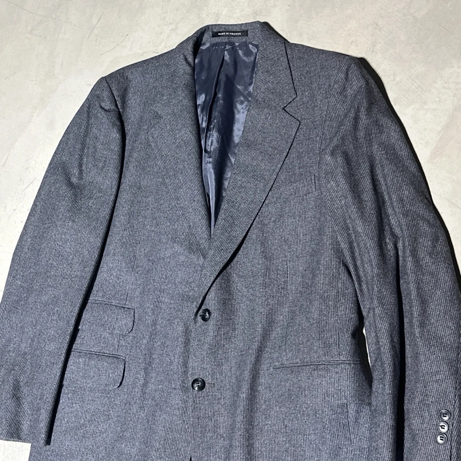 Yves Saint Laurent Men's Wool Blazer Made In France Grey Vintage Jacket SZ L - Image 2