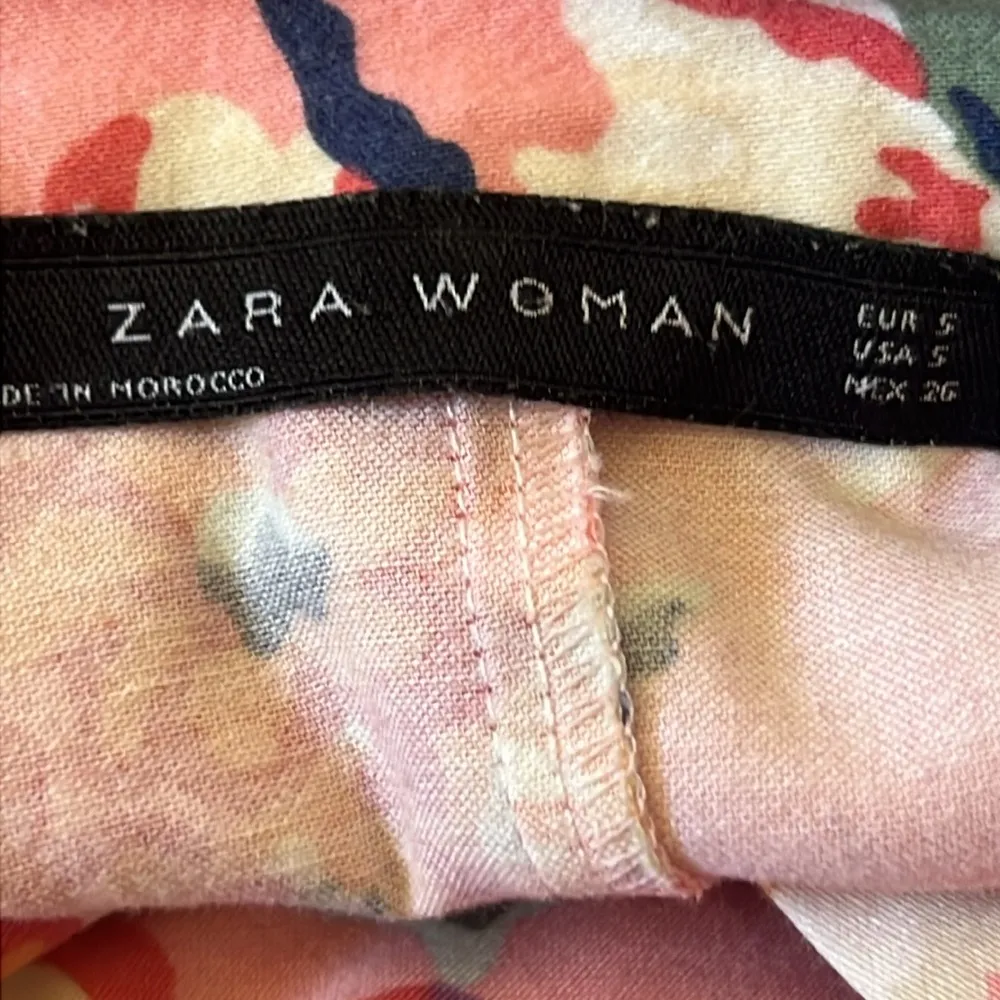 Zara Long Sleeves Side Pockets Floral Print Shirt MIDI Dress Size Small - Image 7