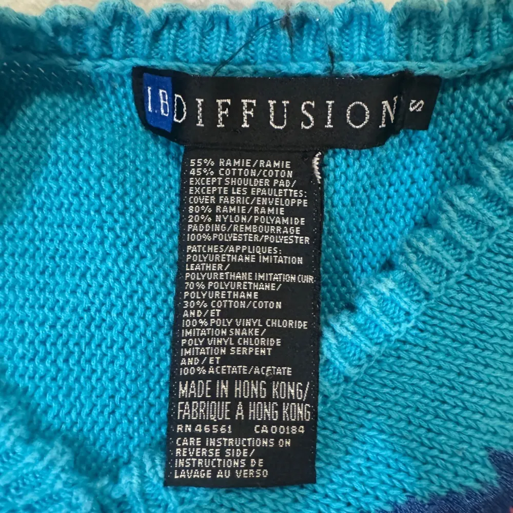 Diffusion Vintage Colorful Embroidered Blue Sweater - Image 3