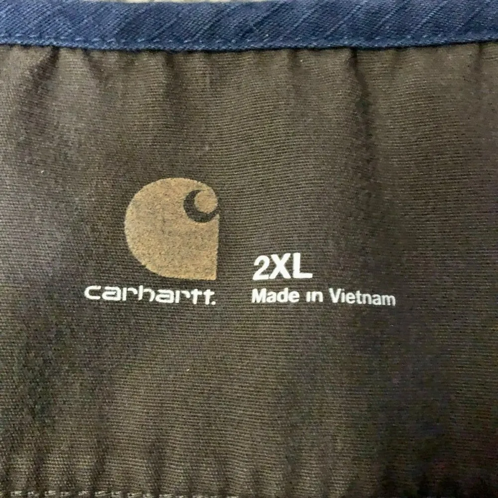 Carhartt Scrub Top Womens 2X Used Nursing Medical Navy Gray - Image 8