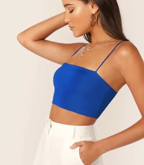 SheIn Blue Crop Top - Image 2