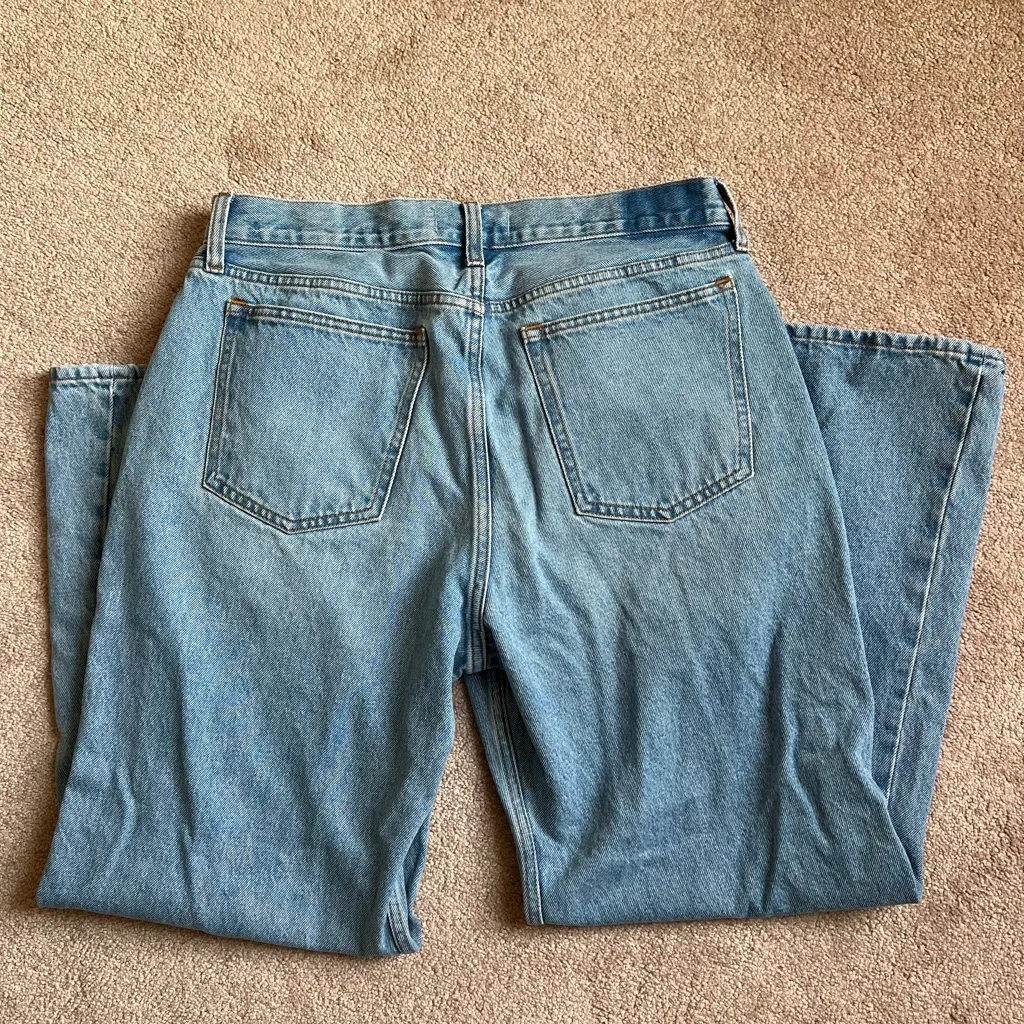 abercrombie & fitch jeans | curve love the baggy boot mid rise jeans | 31 short - Image 3