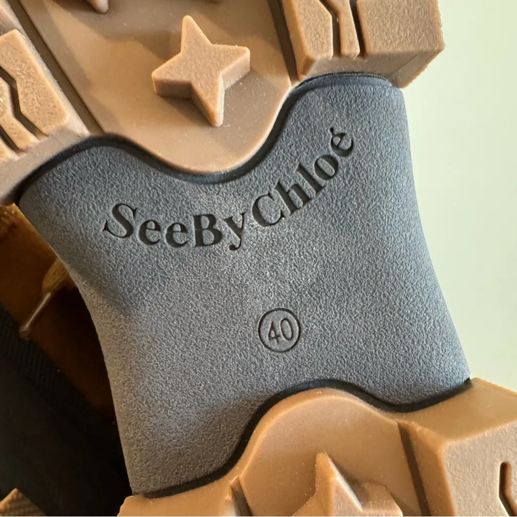 NWOT See by Chloe Aure Brown Suede Leather Hiking Boot Size 40 - Image 4