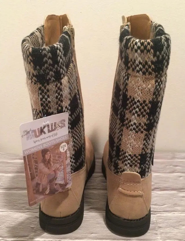 Muk Luks Beige/Plaid, Size 8 Tan - Image 2