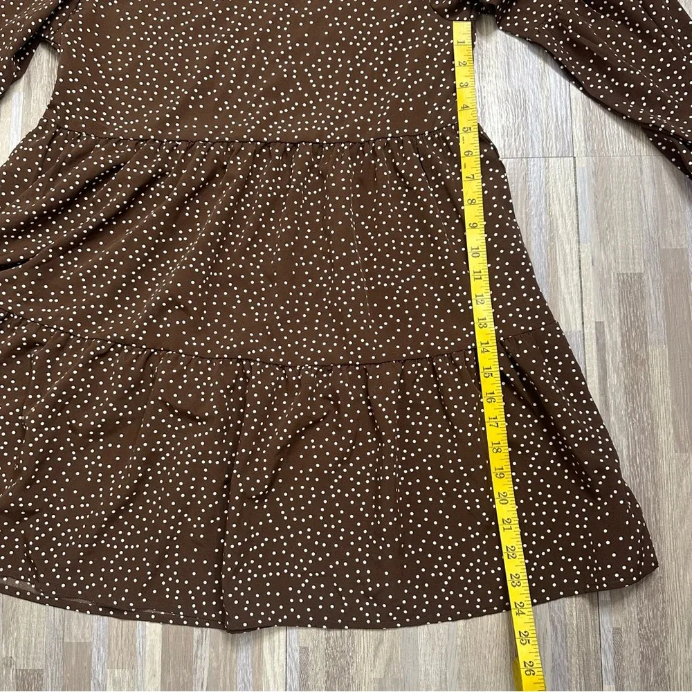 Timeless Brown Polka Dot Dress, Size Medium - Image 11