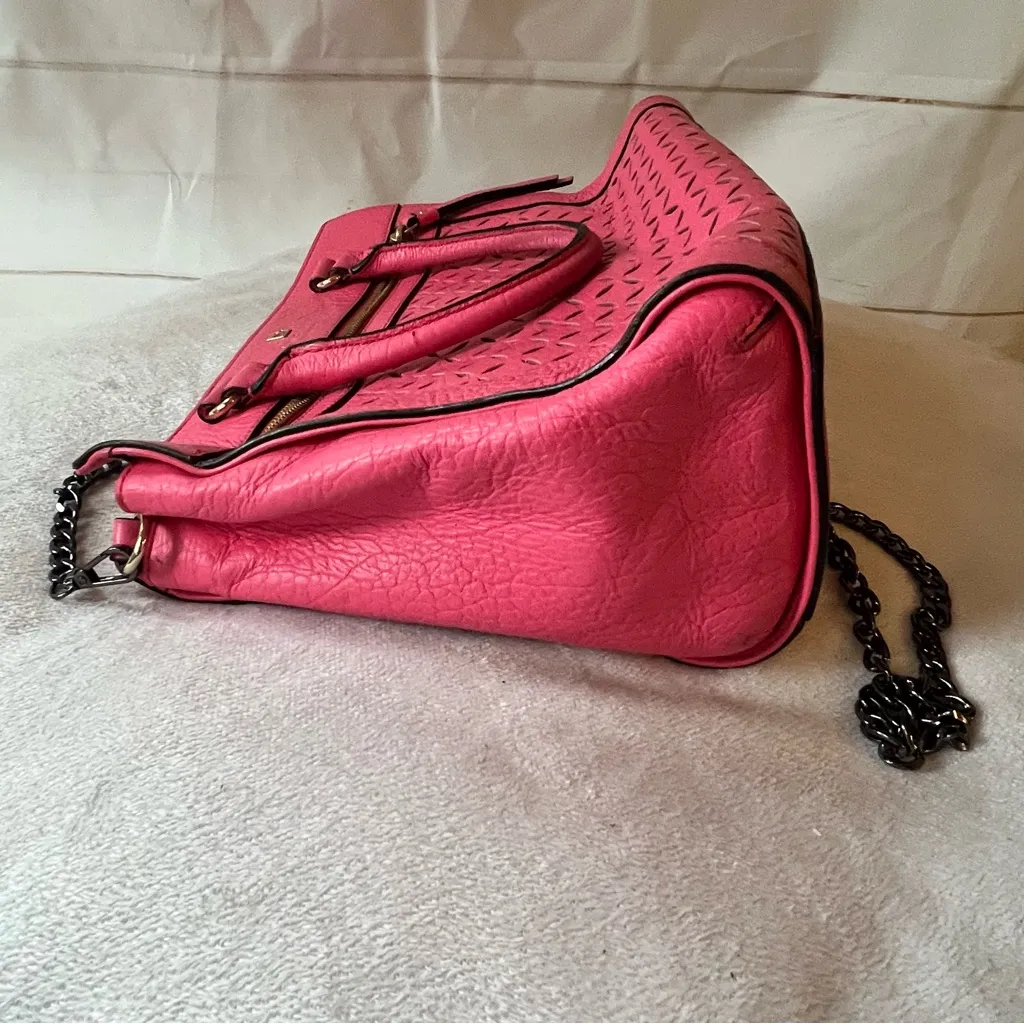 Kate Spade Pink Perri Lane  leather satchel with after market chain - Image 3