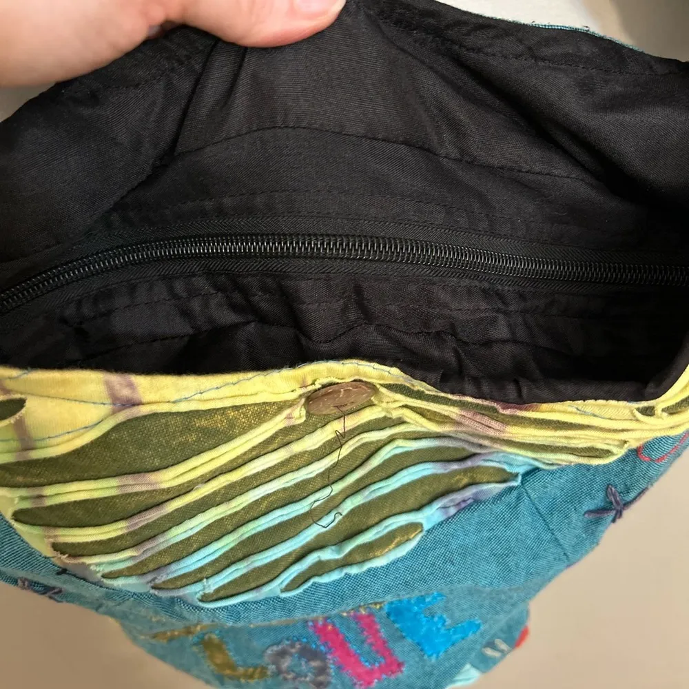 Flying High Boho Blue Multicolor Embellished Shoulder Crossbody Bag - Image 12