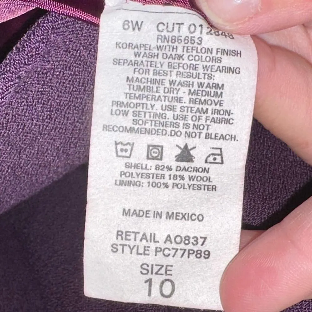 Napa Studios Petite Purple Wool Blend Button Front Blazer Size 10P - Image 4