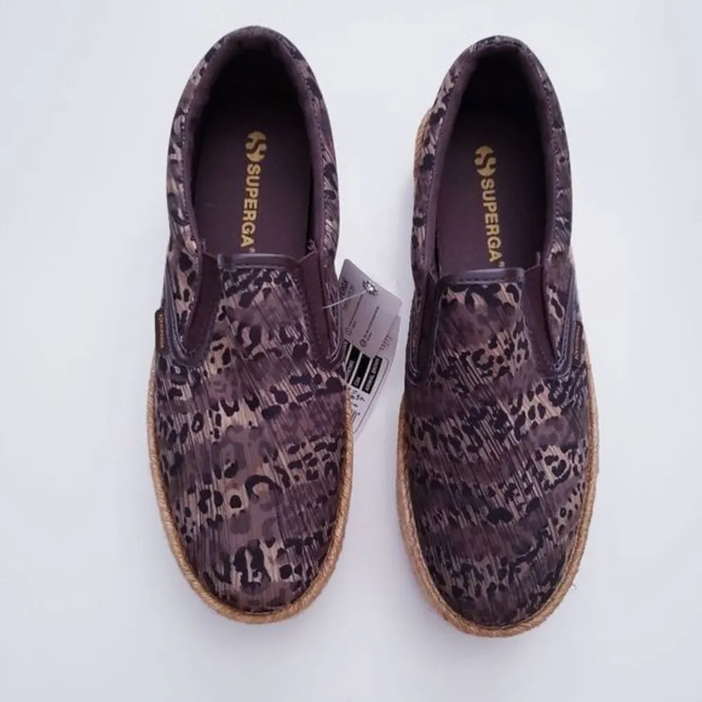 Superga Leopard Print Slip On Espadrille Platforms - Image 2