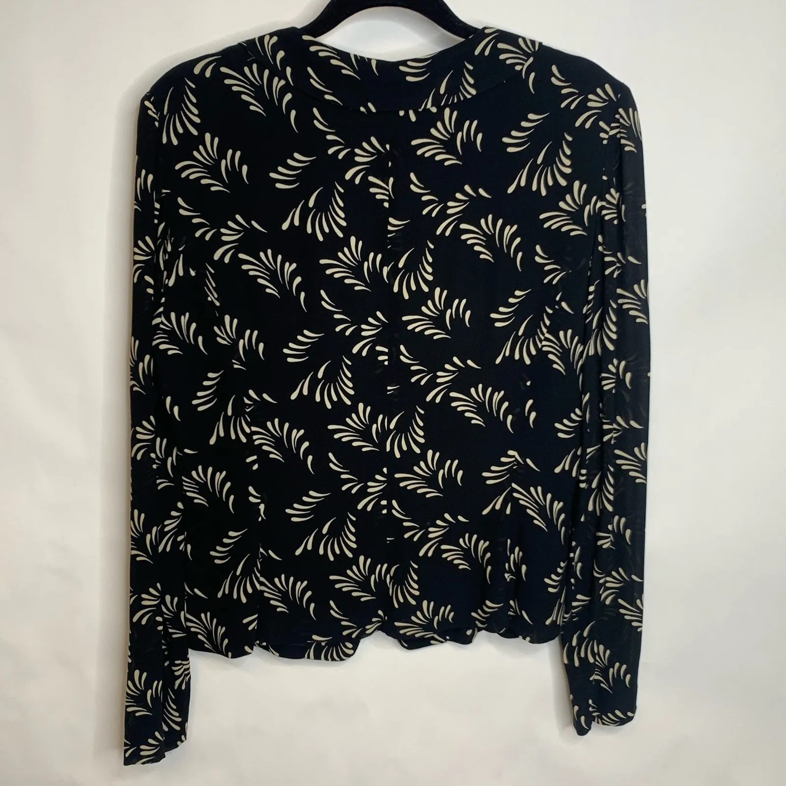 Dana Buchman Black Cream Patterned Blazer Evening Jacket Sz 10 - Image 6