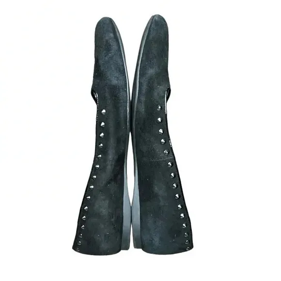 Antonio Melani Black Studded Ballet Flats‎ Loafers Suede Leather Women Size 8 - Image 6
