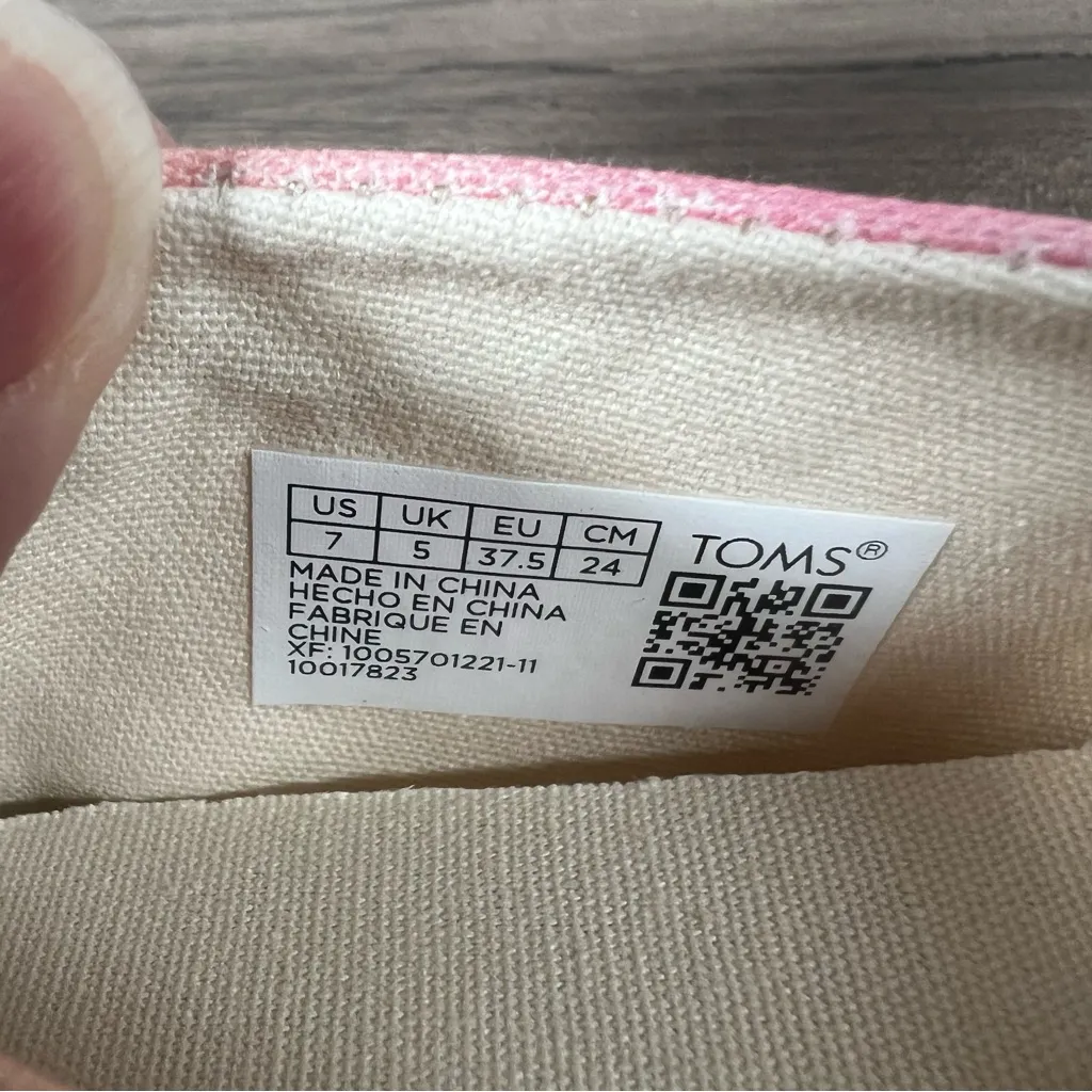 TOMS Alpargata Candy Pink Ombre Women's Shoe Size 7 #497A - Image 7