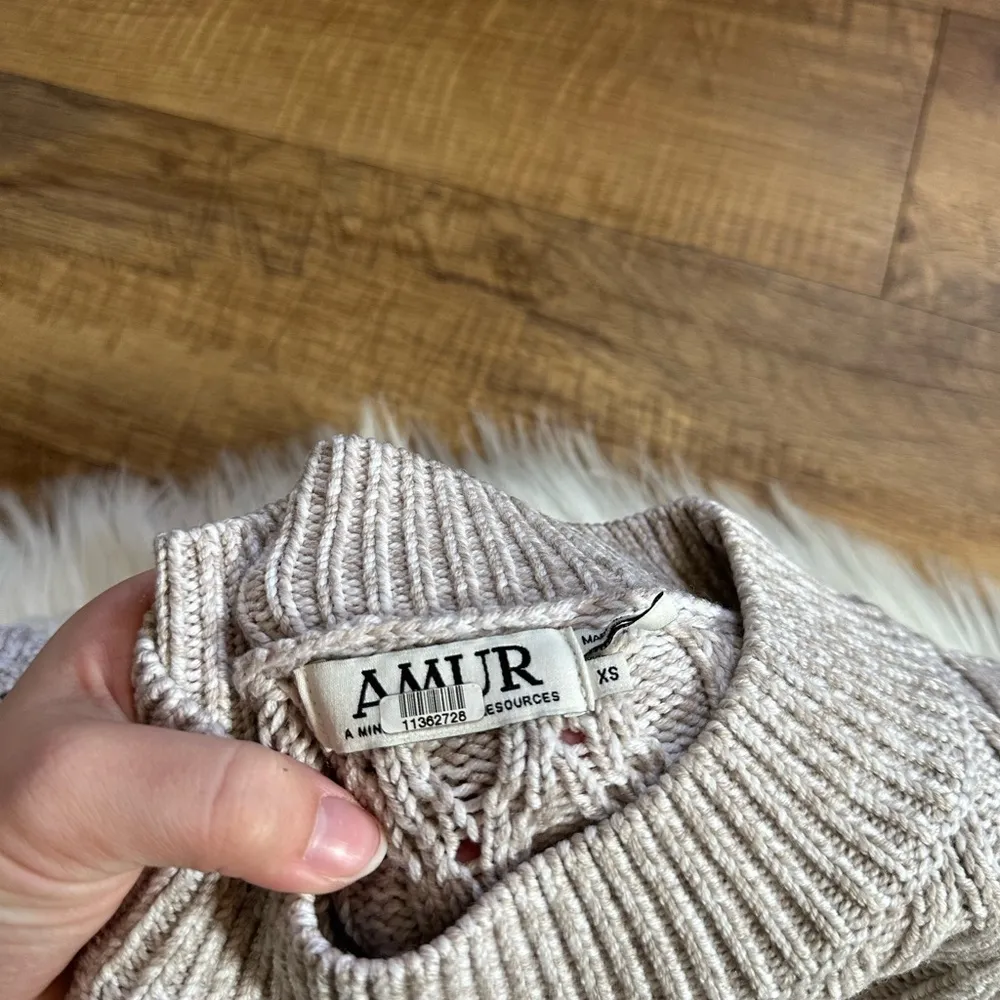 AUMR Ulla Merino Wool Sweater In Ivory/Oatmeal White Size XS - Image 7