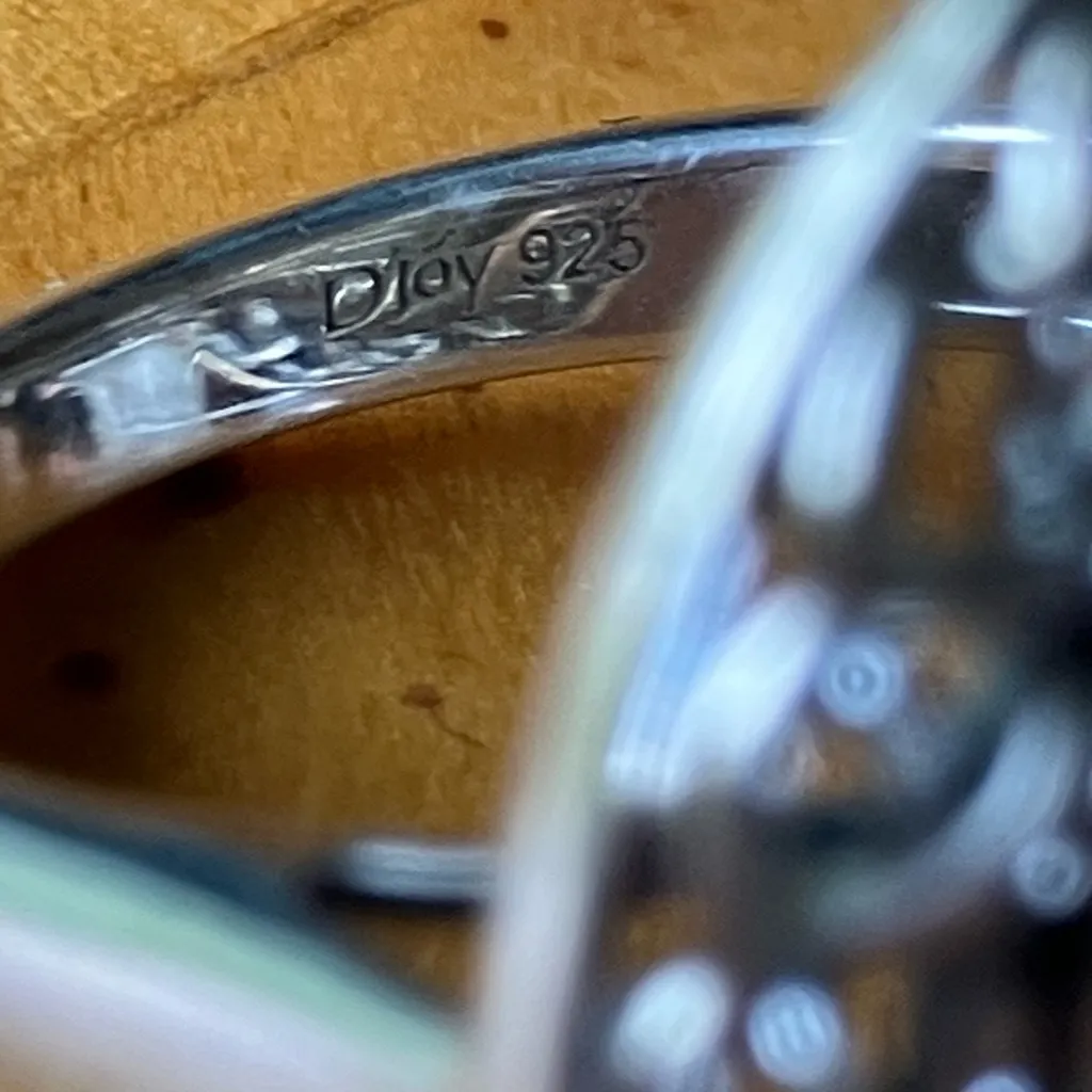 Natural Connemara Marble Sterling Silver Cocktail Ring Size 7 Green - Image 6